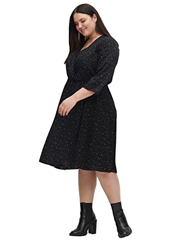 Sheego Damen Große Größen Kleid in Wickeloptik, mit Alloverprint Druckkleid Citywear feminin V-Ausschnitt - gestreift von Sheego