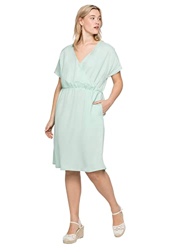 Sheego Damen Große Größen Kleid in Wickeloptik, mit V-Ausschnitt Sommerkleid Citywear klassisch V-Ausschnitt - unifarben von Sheego