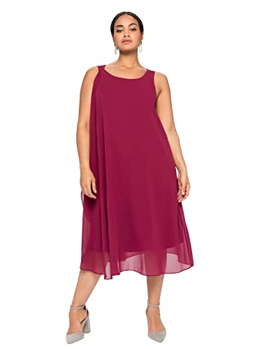 Sheego Damen Große Größen Kleid in figurumspielender Passform Partykleid Partymode elegant Rundhals-Ausschnitt - unifarben von Sheego