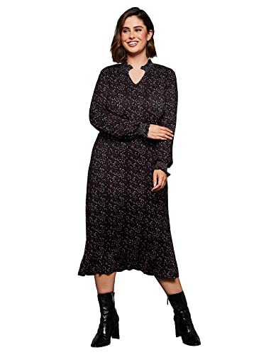 Sheego Damen Große Größen Kleid mit gesmokten Details Businessmode feminin V-Ausschnitt Rüschen Sheego Damen Große Größen Kleid mit gesmokten Details Businessmode feminin V-Ausschnitt Rüschen von Sheego