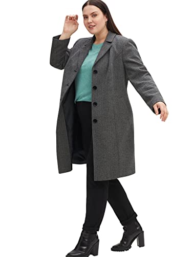 Sheego Damen Große Größen Kurzmantel im Fischgrätmuster, mit Wolle Kurzmantel Citywear klassisch - unifarben von Sheego