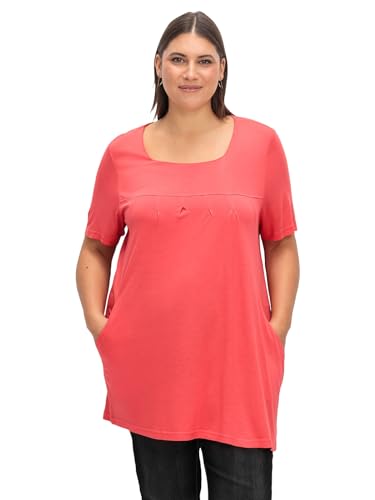 Sheego Damen Große Größen Longshirt mit Taschen und Karreeausschnitt Longshirt Freizeitmode feminin Caree-Ausschnitt - unifarben von Sheego