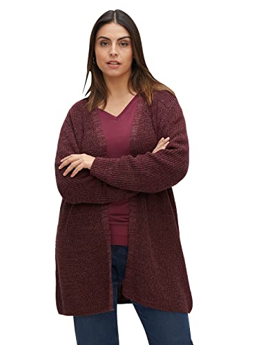 Sheego Damen Große Größen Longstrickjacke in A-Linie, offene Form Freizeitmode klassisch - von Sheego