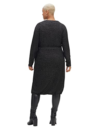 Sheego Damen Große Größen Longstrickjacke mit Tunnelzug am Saum, Bindegürtel Cardigan Citywear klassisch - unifarben von Sheego