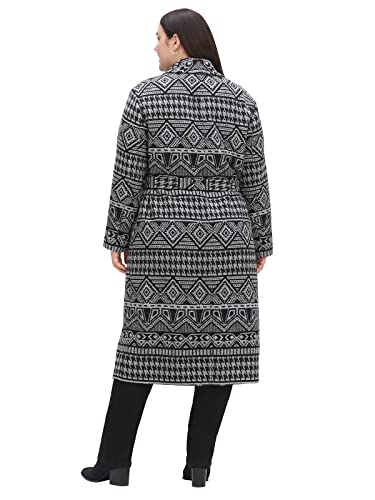 Sheego Damen Große Größen Mantel im Mustermix, mit Schalkragen Langmantel Citywear klassisch Knopfleiste gemustert von Sheego