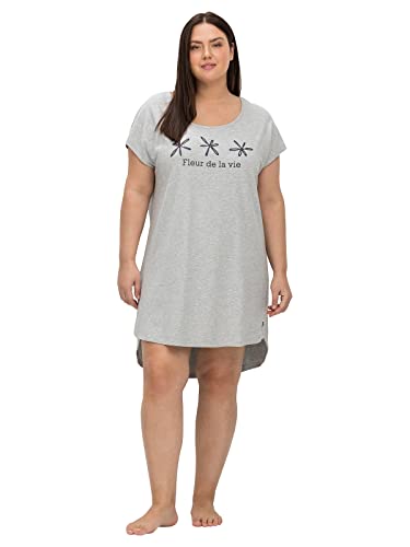 Sheego Damen Große Größen Nachthemd mit verlängerter Rückenpartie Nachthemd Rundhals-Ausschnitt - Bedruckt von Sheego