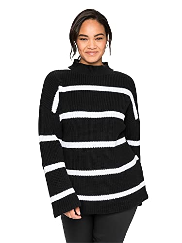 Sheego Damen Große Größen Pullover in Boxy-Form, mit Streifenmuster Stehkragenpullover Freizeitmode sportlich Rundhals-Ausschnitt - gestreift von Sheego