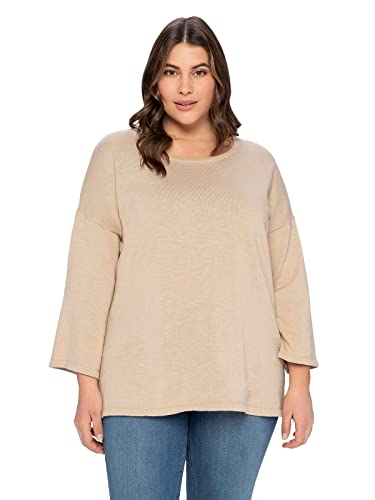 Sheego Damen Große Größen Pullover mit überschnittenen Schultern Rundhalspullover Basicmode sportlich Rundhals-Ausschnitt - unifarben von Sheego