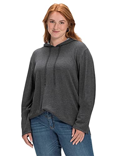 Sheego Damen Große Größen Pullover mit zweifarbiger Kapuze Freizeitmode sportlich Rundhals-Ausschnitt - von Sheego