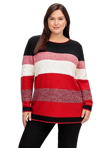 Sheego Damen Große Größen Pullover weich und pflegeleicht, mit Blockstreifen Freizeitmode sportlich Rundhals-Ausschnitt - von Sheego