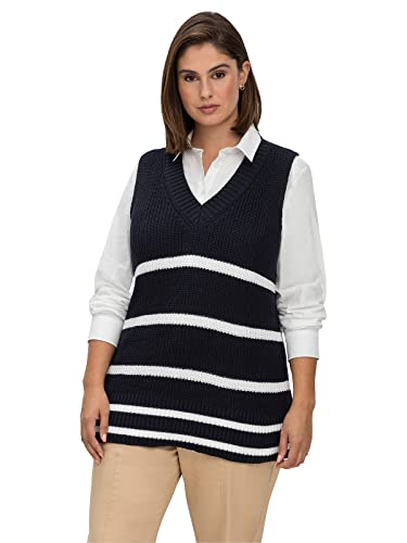 Sheego Damen Große Größen Pullunder mit V-Ausschnitt, aus Baumwolle Pullunder Citywear sportlich V-Ausschnitt - unifarben von Sheego