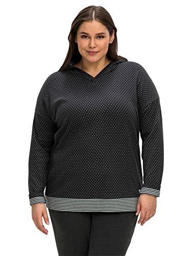 Sheego Damen Große Größen Relaxshirt mit Kapuze, in Double-Face-Optik Freizeitmode sportlich V-Ausschnitt - von Sheego