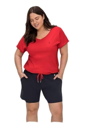 Sheego Damen Große Größen Relaxshorts mit Kontrastdetails, aus weichem Interlock Shorts Freizeitmode sportlich - unifarben von Sheego