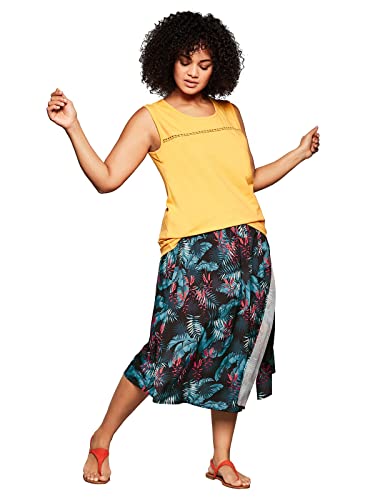 Sheego Damen Große Größen Rock mit hohem seitlichem Schlitz Sommerrock Citywear trendig - Gemustert von Sheego