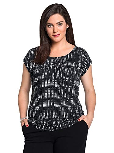 Sheego Damen Große Größen Shirt Rundhalsshirt Businessmode feminin Rundhals-Ausschnitt - Gemustert von Sheego