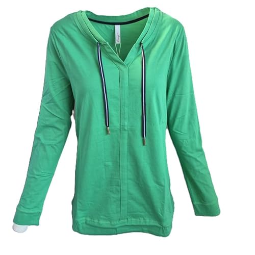Sheego Damen Große Größen Shirt T-Shirt Sport Freizeitmode sportlich Langarm V-Ausschnitt - Größe 44/46 von Sheego
