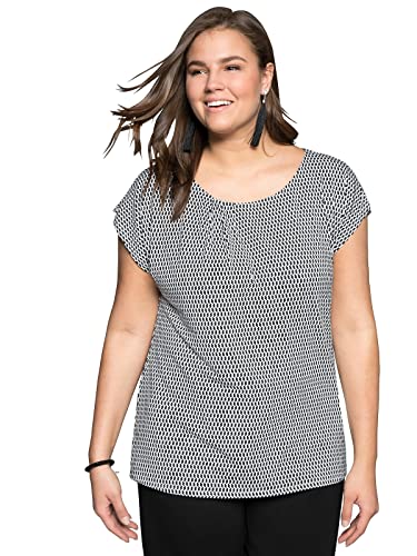 Sheego Damen Große Größen Shirt in Leichter Oversize-Form Businessmode feminin Rundhals-Ausschnitt - von Sheego
