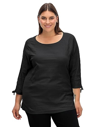 Sheego Damen Große Größen Shirt mit raffbaren Raglanärmeln, leicht tailliert Freizeitmode feminin Rundhals-Ausschnitt - von Sheego
