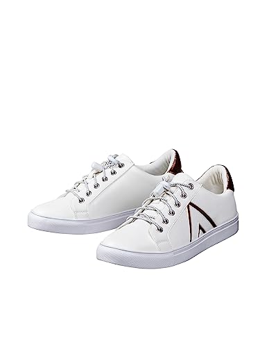 Sheego Damen Große Größen Sneaker mit goldfarbenen Kontrastdetails Sneaker Freizeitmode Sportiv von Sheego