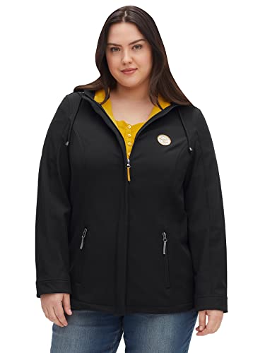 Sheego Damen Große Größen Softshell-Jacke mit Fleece-Innenseite, winddichte Qualität Softshelljacke Outdoormode sportlich Patches unifarben von Sheego