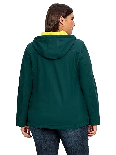 Sheego Damen Große Größen Softshell-Jacke mit Fleece-Innenseite, winddichte Qualität Softshelljacke Outdoormode sportlich Patches unifarben von Sheego