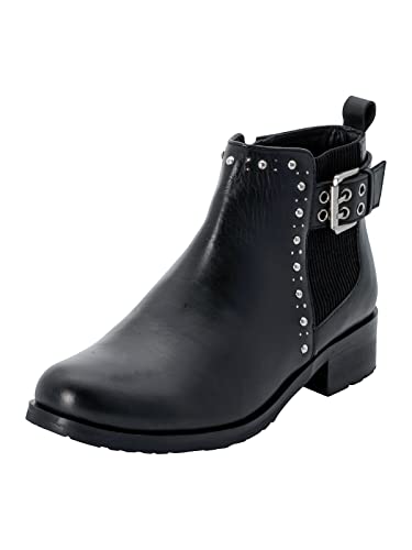 Sheego Damen Große Größen Stiefelette aus Leder, mit Nietenbesätzen Stiefelette - Klassisch von Sheego