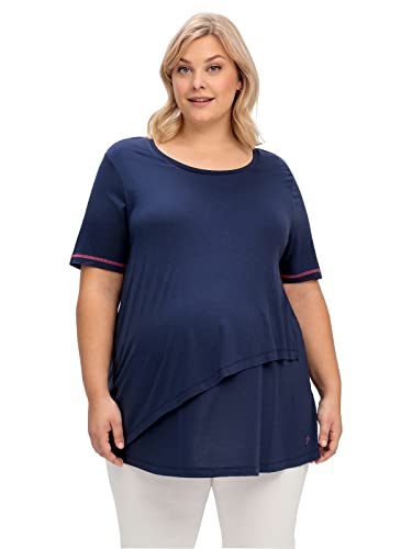 Sheego Damen Große Größen Stillshirt in Layer-Optik, mit Stillfunktion Umstandsshirt Umstandsmode feminin Rundhals-Ausschnitt - unifarben von Sheego