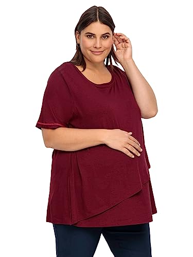 Sheego Damen Große Größen Stillshirt in Layer-Optik, mit Stillfunktion Umstandsshirt Umstandsmode feminin Rundhals-Ausschnitt - unifarben von Sheego