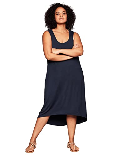 Sheego Damen Große Größen Strandkleid mit Taschen, im Vokuhilaschnitt Strandkleid Strandmode sportlich Rundhals-Ausschnitt - unifarben von Sheego