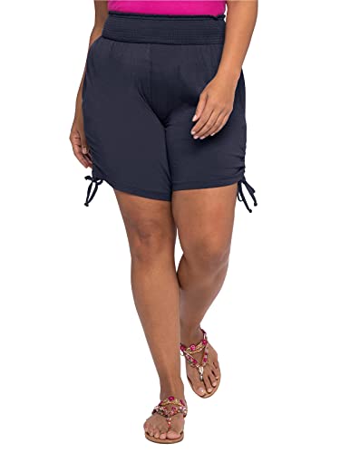 Sheego Damen Große Größen Strandshorts mit Smokbund und seitlicher Raffung Shorts Strandmode feminin - #Empty# von Sheego