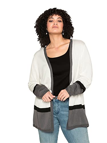 Sheego Damen Große Größen Strickjacke im Colour-Blocking Stil Businessmode klassisch - Sheego Damen Große Größen Strickjacke im Colour-Blocking Stil Businessmode klassisch - von Sheego