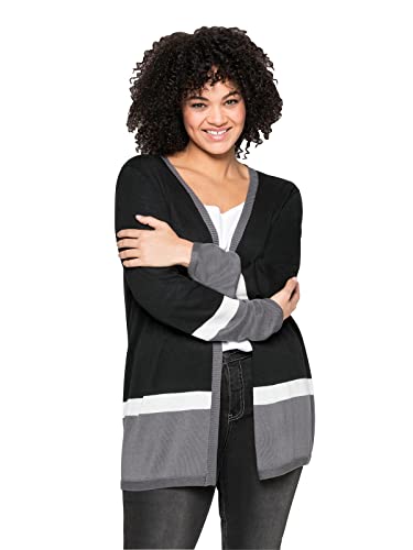 Sheego Damen Große Größen Strickjacke im Colour-Blocking Stil Businessmode klassisch - von Sheego