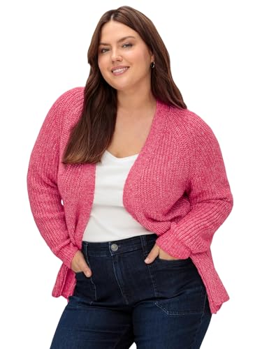 Sheego Damen Große Größen Strickjacke im Patentstrick, offene Form Strickjacke Citywear klassisch - unifarben von Sheego