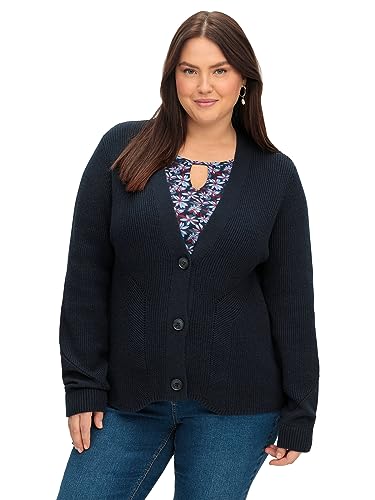 Sheego Damen Große Größen Strickjacke im Strickmuster-Mix Strickjacke Citywear sportlich - unifarben von Sheego