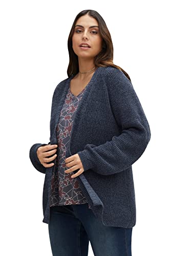 Sheego Damen Große Größen Strickjacke in Leichter A-Linie und offener Form Strickjacke Freizeitmode feminin - unifarben von Sheego