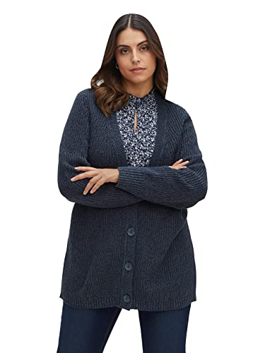 Sheego Damen Große Größen Strickjacke in Perlfangstruktur, aus Baumwolle Cardigan Freizeitmode sportlich - unifarben von Sheego