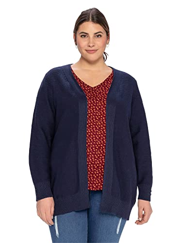 Sheego Damen Große Größen Strickjacke in Verschlussloser Form Freizeitmode feminin Zierknöpfe von Sheego