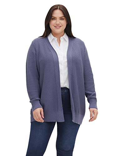 Sheego Damen Große Größen Strickjacke in Verschlussloser Form Freizeitmode feminin Zierknöpfe von Sheego