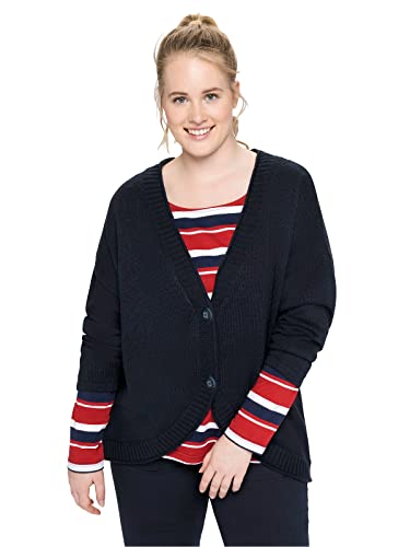 Sheego Damen Große Größen Strickjacke in verkürzter Form, kuschelig weich Cardigan Freizeitmode feminin Knopfleiste unifarben von Sheego