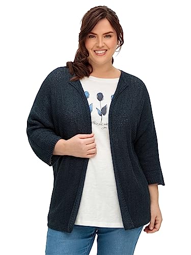 Sheego Damen Große Größen Strickjacke mit 3/4-Fledermausärmeln, aus Bändchengarn Strickjacke Citywear trendig - unifarben von Sheego