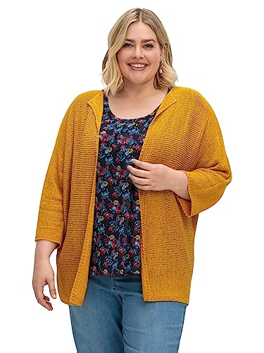 Sheego Damen Große Größen Strickjacke mit 3/4-Fledermausärmeln, aus Bändchengarn Strickjacke Citywear trendig - unifarben von Sheego