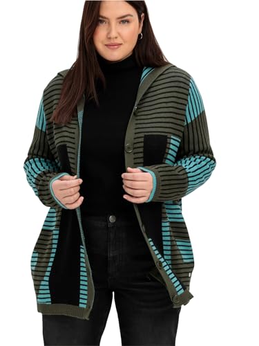 Sheego Damen Große Größen Strickjacke mit Jacquardmuster, Kaschmiranteil Strickjacke Citywear trendig - Gemustert von Sheego