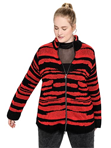 Sheego Damen Große Größen Strickjacke mit Jacquardmuster in Animal-Optik Citywear klassisch - von Sheego
