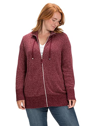 Sheego Damen Große Größen Strickjacke mit Stehkragen und Reißverschluss Strickjacke Freizeitmode sportlich - unifarben von Sheego