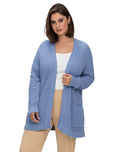 Sheego Damen Große Größen Strickjacke mit Wabenstruktur, in Leichter A-Linie Strickjacke Freizeitmode klassisch - unifarben von Sheego