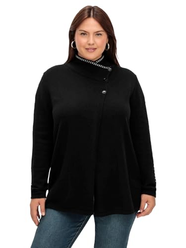 Sheego Damen Große Größen Strickjacke mit Zierstichen und Stehkragen Strickjacke Citywear elegant - unifarben von Sheego