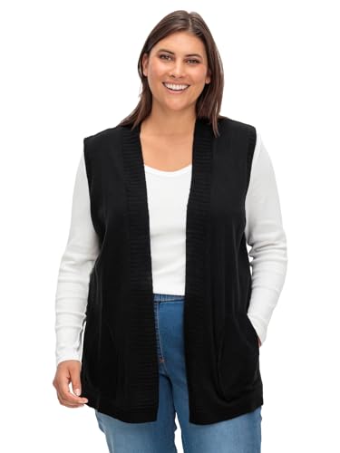 Sheego Damen Große Größen Strickweste in offener Form, mit Taschen Citywear feminin - von Sheego