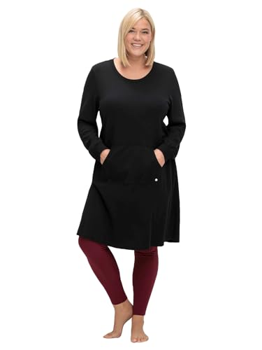 Sheego Damen Große Größen Sweatkleid in Leichter A-Linie, mit Kängurutasche Freizeitmode sportlich Rundhals-Ausschnitt - von Sheego
