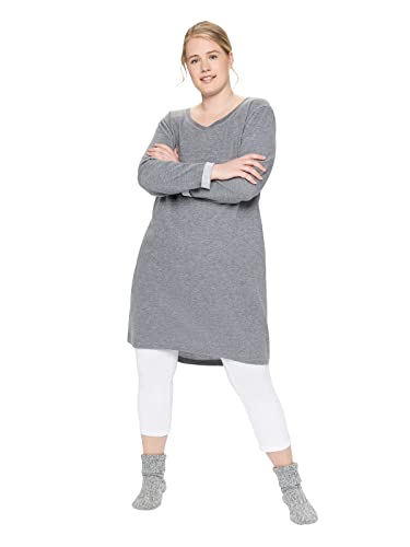 Sheego Damen Große Größen Sweatkleid mit Kontrast-Innenseite Sweatkleid Freizeitmode sportlich Rundhals-Ausschnitt - unifarben von Sheego