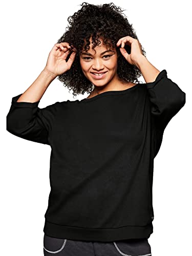 Sheego Damen Große Größen Sweatshirt mit 3/4-Arm und Rundhalsausschnitt Sweatshirt Freizeitmode sportlich Rundhals-Ausschnitt - unifarben von Sheego